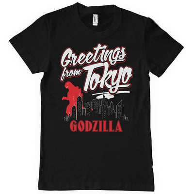 Godzilla - Greetings From Tokyo Mens T-Shirt (Black)