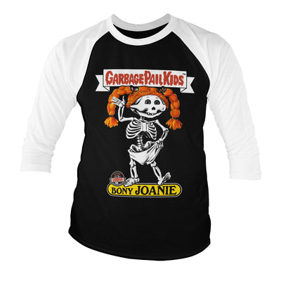 Garbage Pail Kids - Bony Joanie Baseball 3/4 Sleeve T-Shirt (White-Black)
