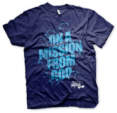 The Blues Brothers - On A Mission From Mens T-Shirt (Navy)