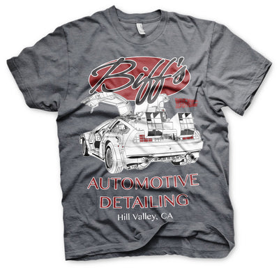 Back To The Future - Biff's Automotive Detailing Mens T-Shirt (Dark-Heather)