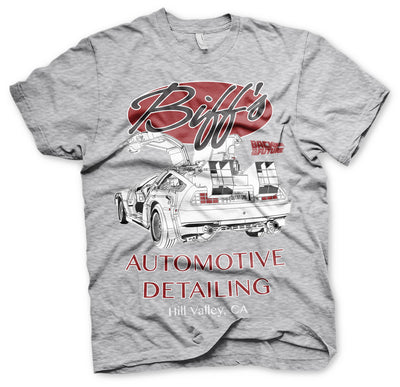 Back To The Future - Biff's Automotive Detailing Mens T-Shirt (Heather Grey)
