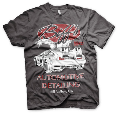 Back To The Future - Biff's Automotive Detailing Mens T-Shirt (Dark Grey)