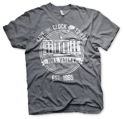 Back To The Future - Save The Clock Tower Mens T-Shirt (Dark-Heather)