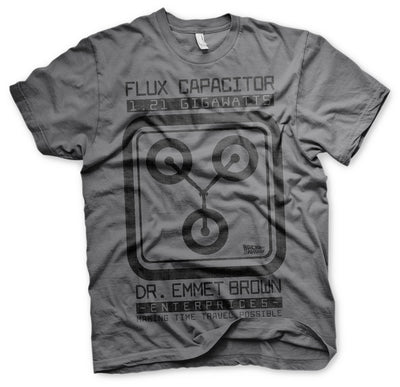 Back To The Future - Flux Capacitor Mens T-Shirt (Dark Grey)