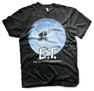E.T. - Bike In The Moon Big & Tall Mens T-Shirt (Black)