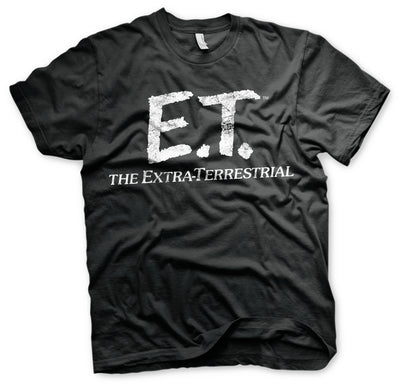 E.T. - Extra-Terrestrial Distressed Mens T-Shirt (Black)
