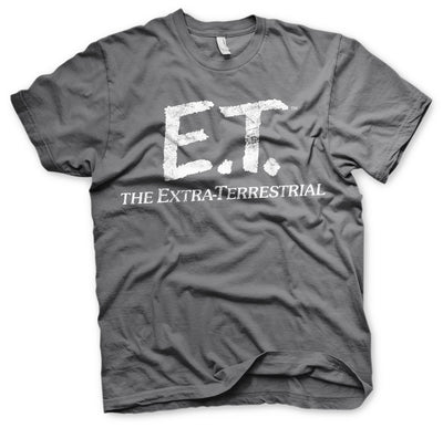 E.T. - Extra-Terrestrial Distressed Mens T-Shirt (Dark Grey)