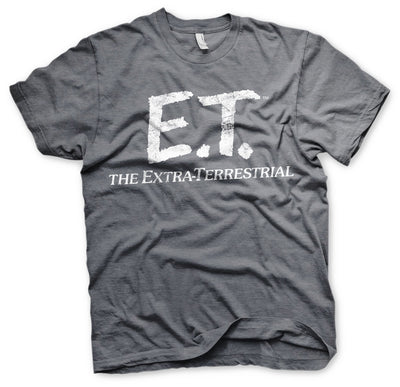 E.T. - Extra-Terrestrial Distressed Mens T-Shirt (Dark-Heather)