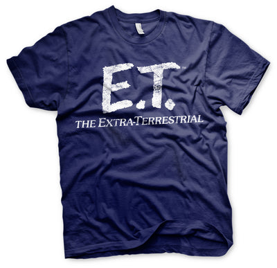 E.T. - Extra-Terrestrial Distressed Mens T-Shirt (Navy)