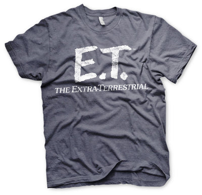 E.T. - Extra-Terrestrial Distressed Mens T-Shirt (Navy-Heather)