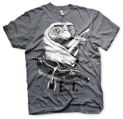 E.T. - Biking Distressed Mens T-Shirt (Dark-Heather)