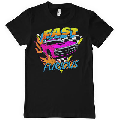 Fast & Furious - Colorful Car Mens T-Shirt (Black)