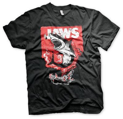 JAWS - Shark Smoke Big & Tall Mens T-Shirt (Black)