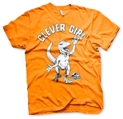 Jurassic Park - Clever Girl Mens T-Shirt (Orange)