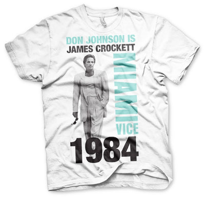 Miami Vice - Don Johnson Is Crockett Mens T-Shirt (White)