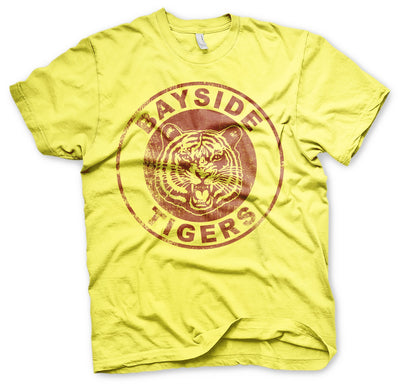 Saved By The Bell - Bayside Tigers Washed Logo Mens T-Shirt (Yellow)