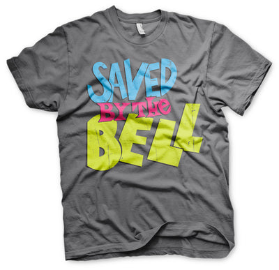 Saved By The Bell - Distressed Logo Mens T-Shirt (Dark Grey)