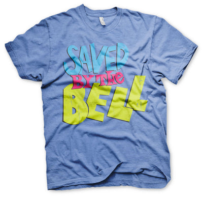 Saved By The Bell - Distressed Logo Mens T-Shirt (Blue-Heather)