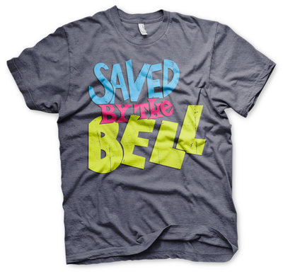 Saved By The Bell - Distressed Logo Mens T-Shirt (Navy-Heather)