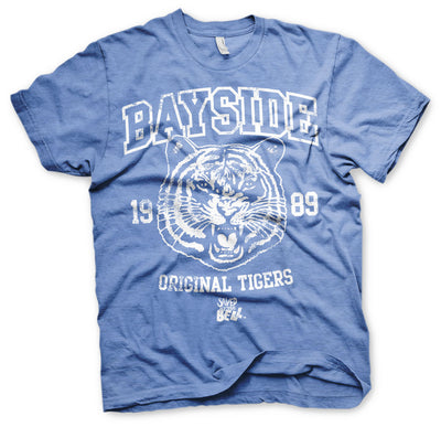 Saved By The Bell - Bayside 1989 Original Tigers Mens T-Shirt (Blue-Heather)