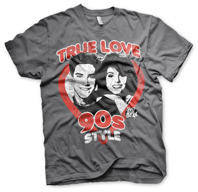 Saved By The Bell - True Love 90´s Style Mens T-Shirt (Dark Grey)