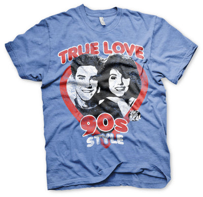 Saved By The Bell - True Love 90´s Style Mens T-Shirt (Blue-Heather)