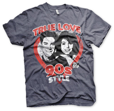 Saved By The Bell - True Love 90´s Style Mens T-Shirt (Navy-Heather)