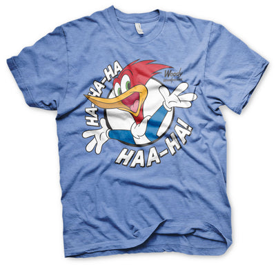 Woody Woodpecker - HAHAHA Mens T-Shirt (Blue-Heather)
