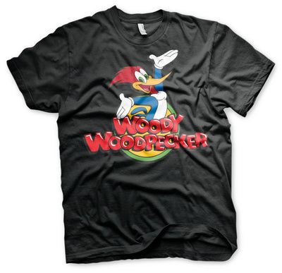 Woody Woodpecker - Classic Logo Mens T-Shirt (Black)