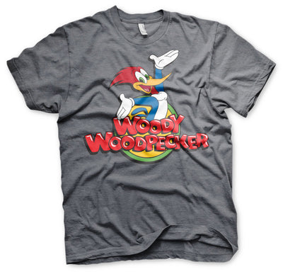 Woody Woodpecker - Classic Logo Mens T-Shirt (Dark-Heather)