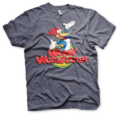 Woody Woodpecker - Classic Logo Mens T-Shirt (Navy-Heather)