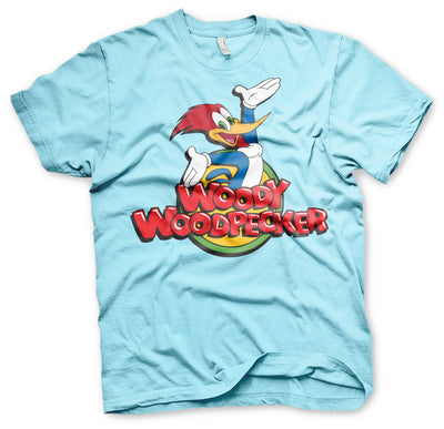 Woody Woodpecker - Classic Logo Mens T-Shirt (Sky Blue)