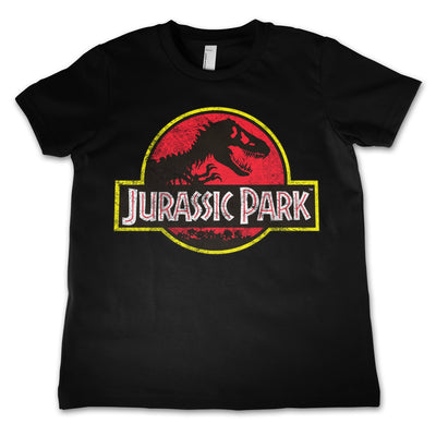 Jurassic Park - Distressed Logo Unisex Kids T-Shirt (Black)