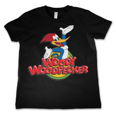 Woody Woodpecker - Classic Logo Kids T-Shirt (Black)