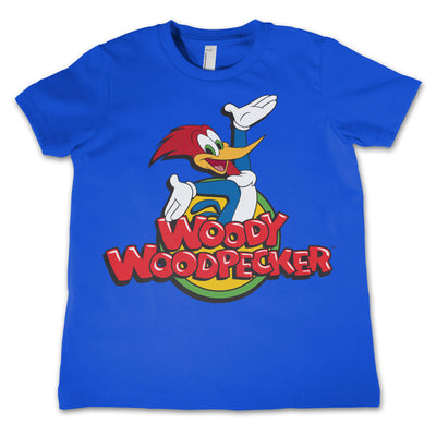 Woody Woodpecker - Classic Logo Kids T-Shirt (Blue)