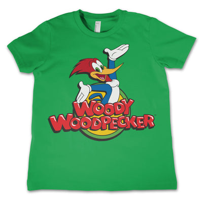 Woody Woodpecker - Classic Logo Kids T-Shirt (Green)
