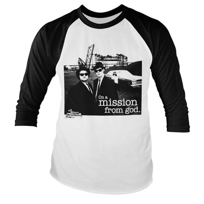The Blues Brothers - Photo Baseball Long Sleeve T-Shirt (White-Black)