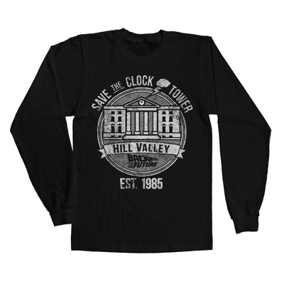 Back To The Future - Save The Clock Tower Long Sleeve T-Shirt (Black)