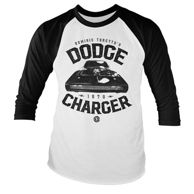 Fast & Furious - Toretto's Dodge Charger Long Sleeve T-Shirt (White-Black)