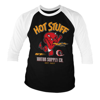 Hot Stuff - Motor Supply Co Long Sleeve T-Shirt (White-Black)