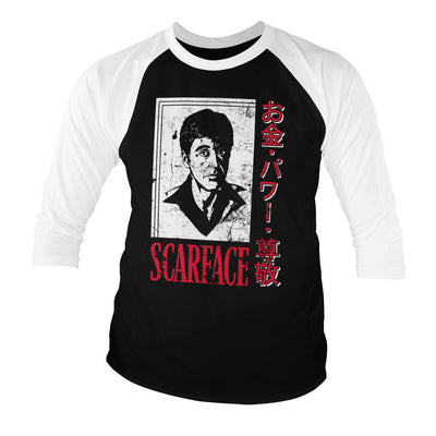 Scarface - Japanese Long Sleeve T-Shirt (White-Black)