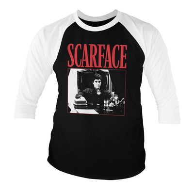 Scarface - Tony Montana - The Power Long Sleeve T-Shirt (White-Black)