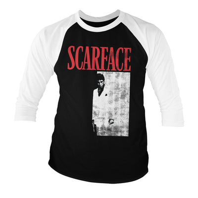 Scarface - Poster Long Sleeve T-Shirt (White-Black)