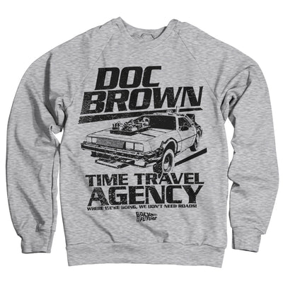 Back To The Future - Doc Brown Time Travel Agency Sweatshirt (Heather Grey)