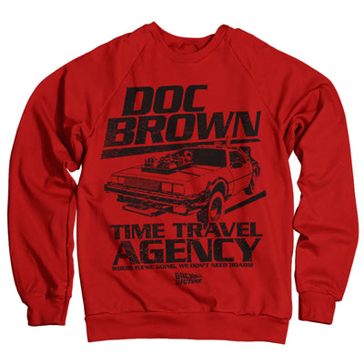 Back To The Future - Doc Brown Time Travel Agency Sweatshirt (Red)