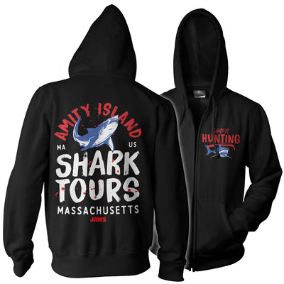 JAWS - Amity Island Shark Tours Zipped Hoodie (Black)