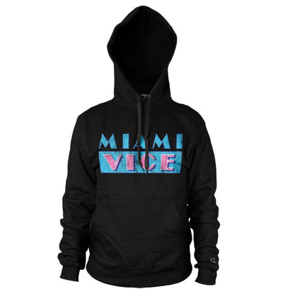 Miami Vice - Distressed Logo Big & Tall Hoodie (Black)