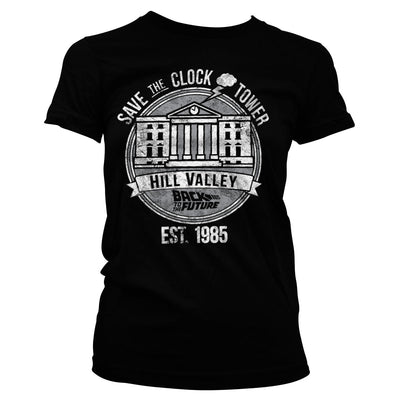 Back To The Future - Save The Clock Tower Women T-Shirt (Black)