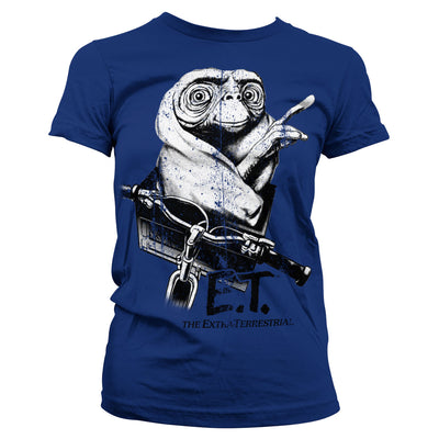 E.T. - Biking Distressed Women T-Shirt (Navy)