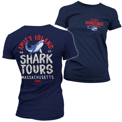 JAWS - Amity Island Shark Tours Women T-Shirt (Navy)